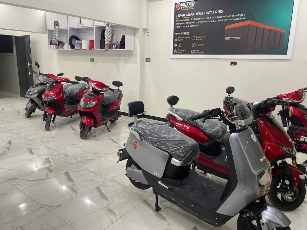 Metro Evs Electric Bikes, store in Karachi, Pakistan.